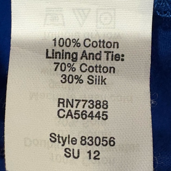 J.Crew Royal Blue 3/4 sleeve cotton eyelet top women’s L - Picture 6 of 9